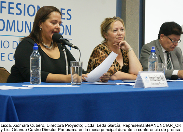 Leda García, Xiomara Cubero y Orlando Castro