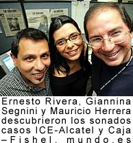Giannina Segnini, Ernesto Rivera y Mauricio Herrera