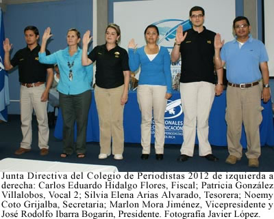 Junta Directiva del Colegio de Periodistas 2012